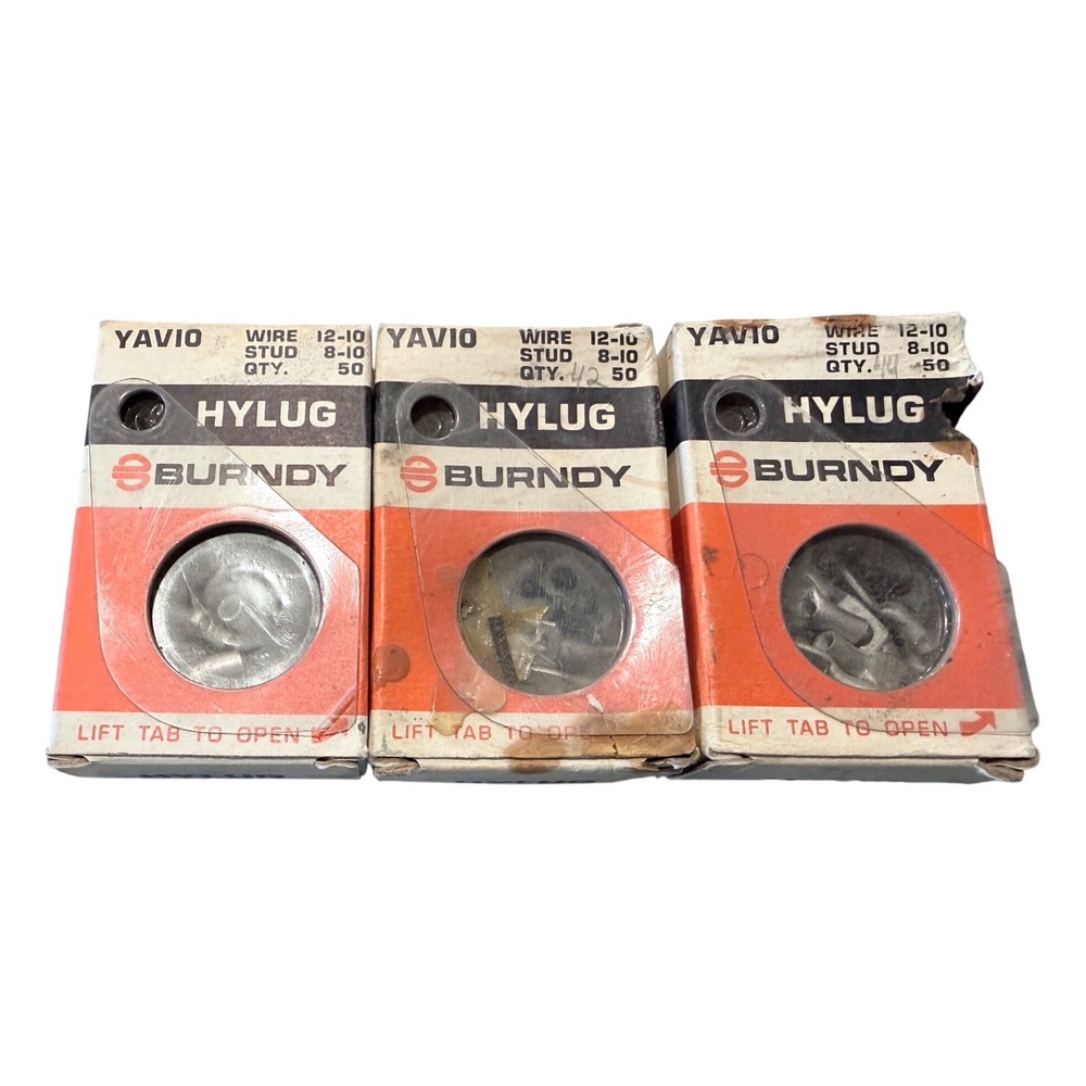 Burndy Hylug YAV10 12-10 Wire 8-10 Stud Terminals Vintage Lot of 136